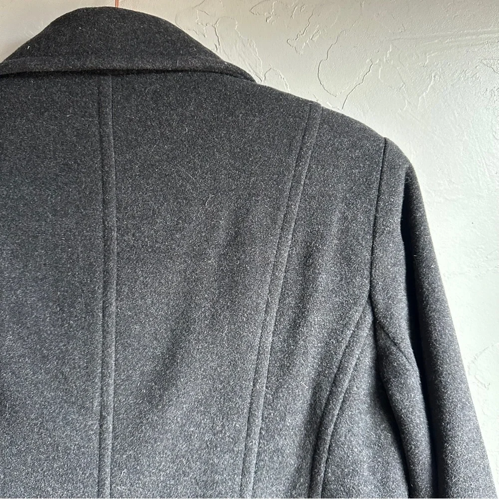 Charcoal Wool Blend Peacoat Dark Academia Classic Timeless Coat L Croft & Barrow